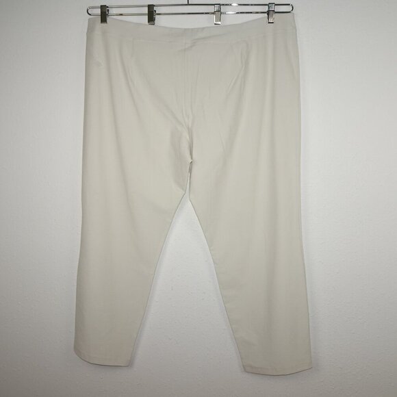 Eileen Fisher Slim Ankle Pants Women's Plus Size 3X Ivory Washable Stretch Crepe - Picture 7 of 12
